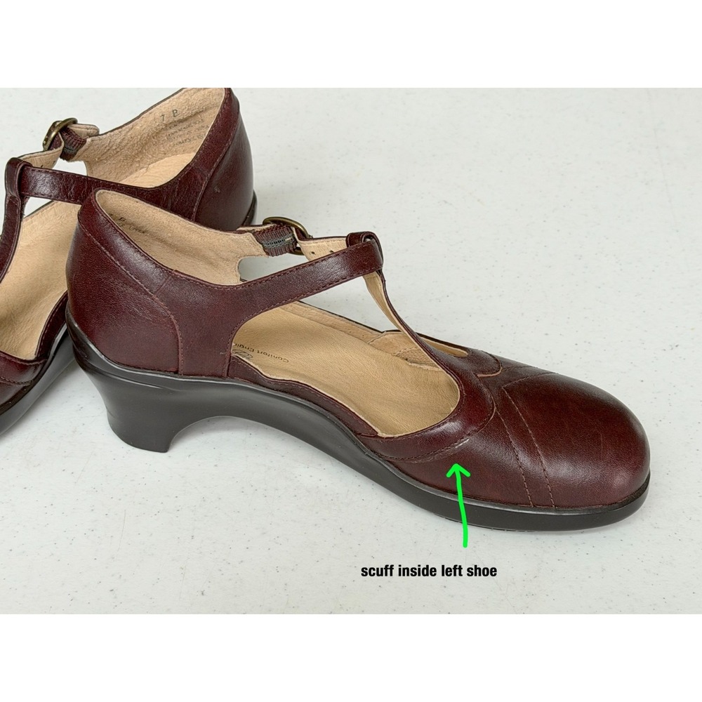 Aravon New Balance Women's 7B Maura Mary Jane Pump Red Brown Leather Shoes - Picture 3 of 10